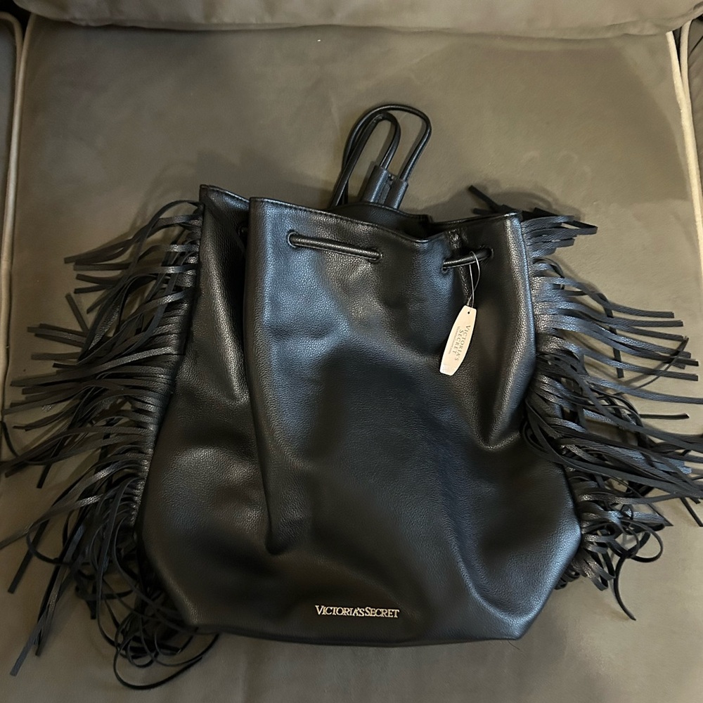 Victoria's Secret Black Fringe Bag